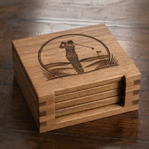 Back 40 Hickory Links Coasters - Custom Engraved